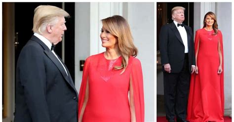 red givenchy dress melania trump|Melania Trump looks breathtaking in red Givenchy gown as she .